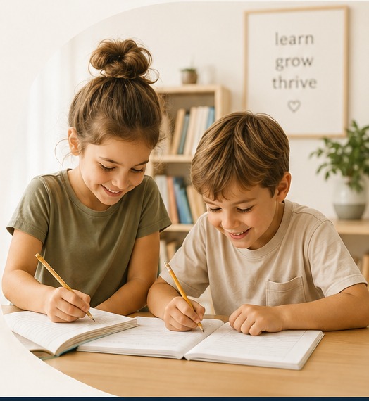 Children learning together at a table